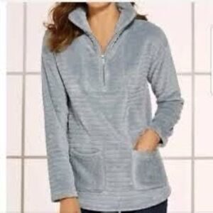 Soft Surroundings Frost Plush 1/2 Zip Pullover Sz 3X Soft Cozy
